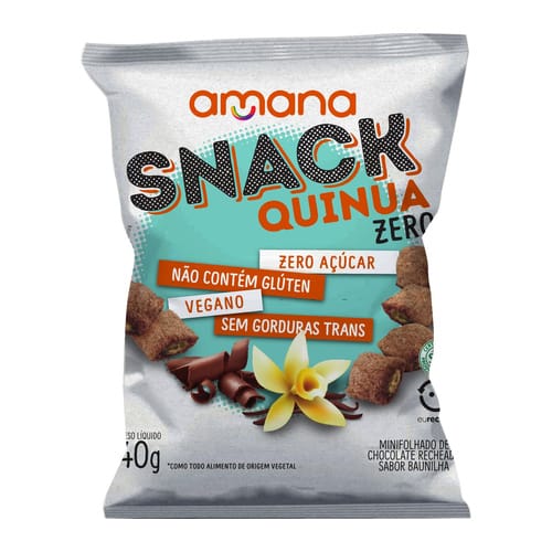 Snack Chocolate Recheado com Baunilha Sem Açúcar Caixa com 8un de 40g