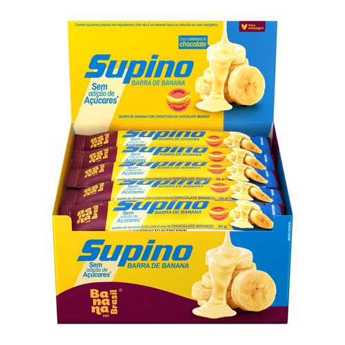 Barra de Frutas Supino Zero Branco Caixa com 20un de 24g
