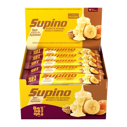 Barra de Frutas Supino Zero Nozes e Damasco Caixa com 20un de 24g