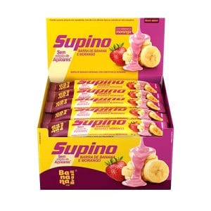 Barra de Frutas Supino Zero Morango Caixa com 20un de 24g