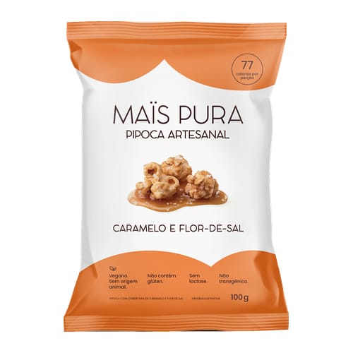 Pipoca Artesanal Caramelo e Flor de Sal 100g