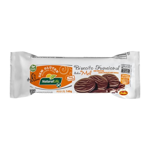 Biscoito Funcional de Mel com Chocolate Sem Glúten 140g