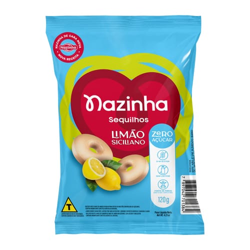 Sequilho Zero Açúcar Limão Siciliano Mais Fibras 120g