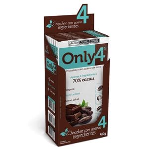 Chocolate Only4 70% - Puro Sem Lactose Caixa com 6 un de 70g